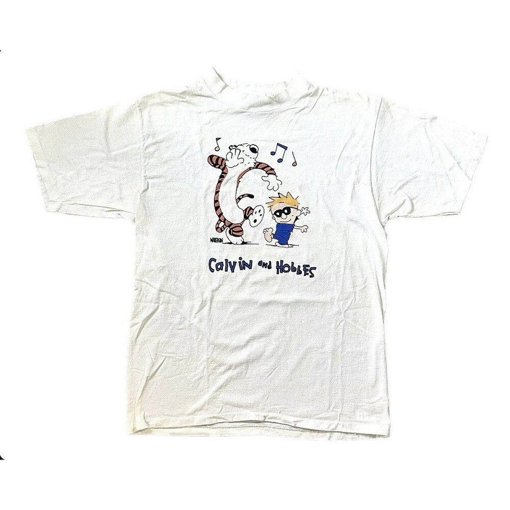 Rare Vintage 90’s Calvin And Hobbes Single Stitch T Shirt